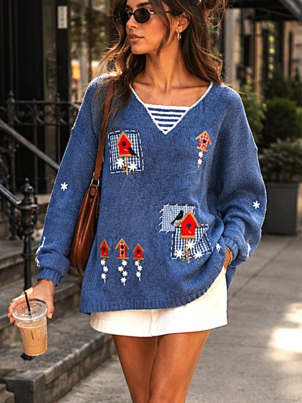 Vintage The Tog Shop bird V neck Sweater